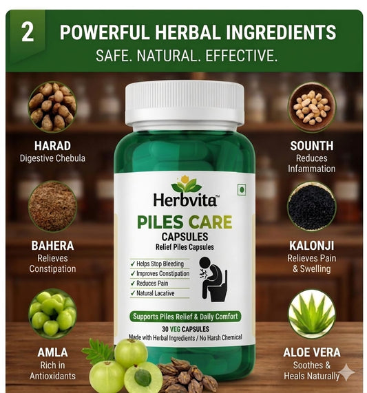 Herbvita™ Piles Care Capsules – 30 Veg Capsules